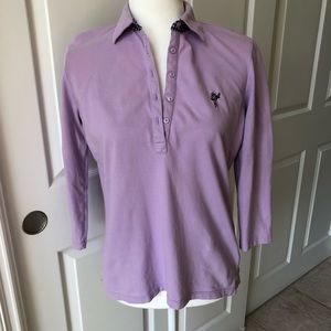 Ashworth Golf Shirt, Purple, Size S